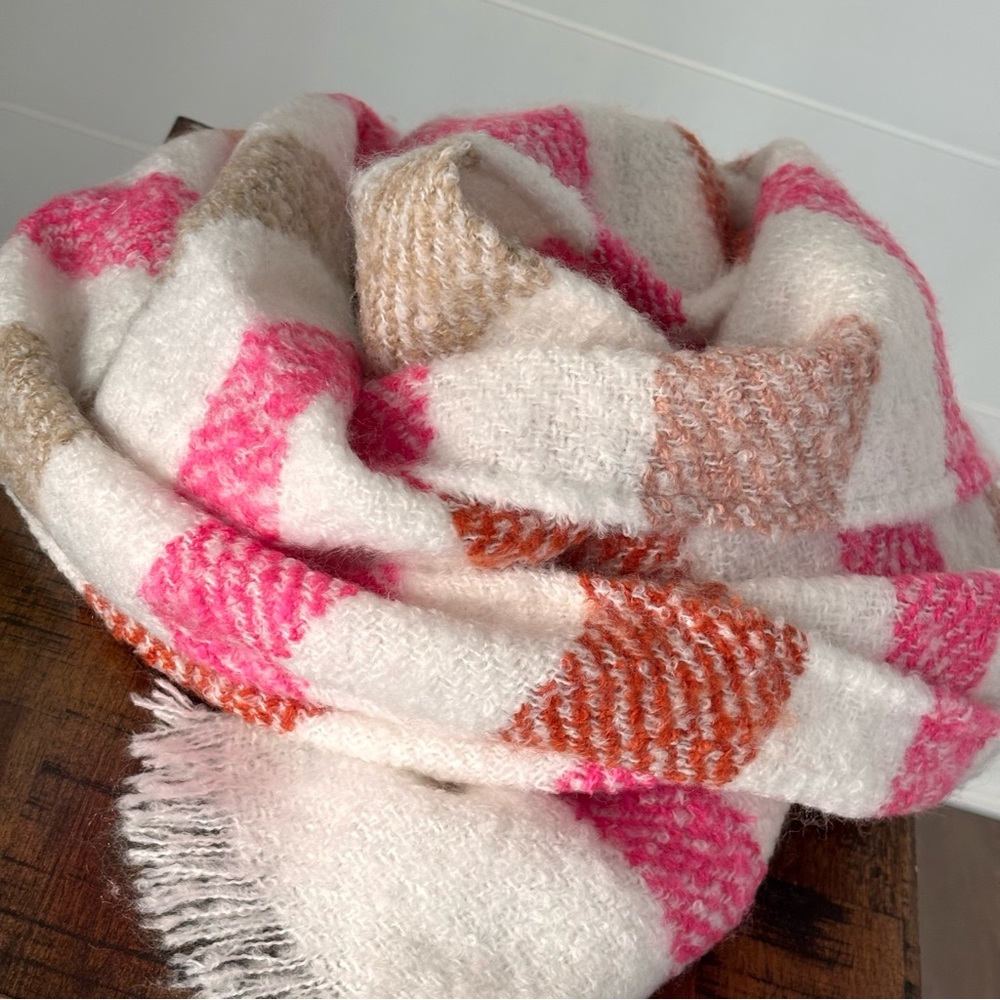 NEW Ann Taylor LOFT Blanket Scarf Striped Oversized Soft & Cozy - Picture 11 of 13
